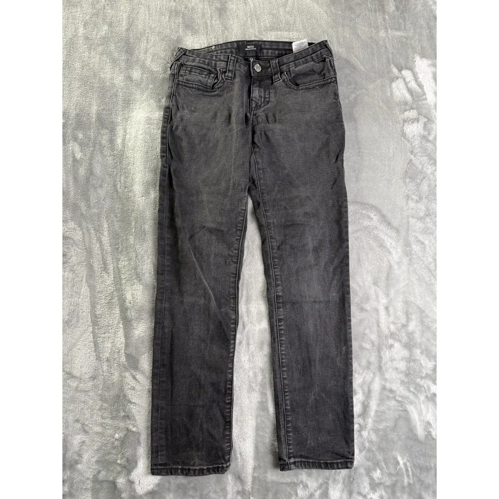 True Religion Rocco Relaxed Skinny Mens Jeans Size 26x26 Black Denim